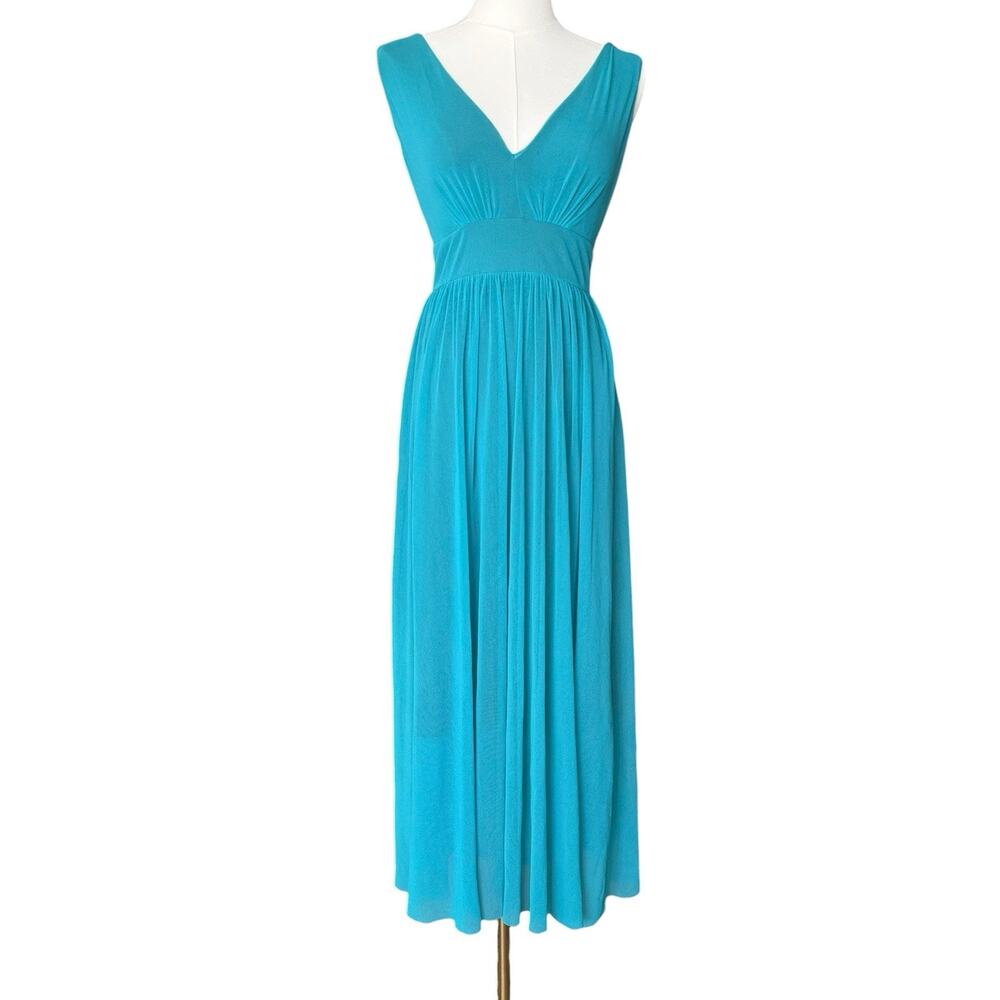FUZZI Turquoise Sleeveless Midi Tank Dress Evening Italy Jean Paul Gaultier XS